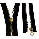 2 Pcs 14 Inch Metal Zippers #5 Antique Brass Separating Open End Jacke