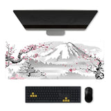 Large Gaming Mouse Pad 31.5 X 11.8 Inches, Extended Anime Mousepad, Long Keyboard Mat With Non-Slip Base, Full Mouse Mat With Stitched Edges (Cherry Blossom Mountain)