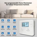 Nonprogrammable Thermostat For Home, Digital Energy-Saving Thermostat,Single-Stage Systems, 1 Heat/1 Cool, Easy Diy Install, White Backlight