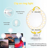 Clip-On Selfie Ring Light 60 LEDs 3 Modes Touch Control Rechargeable 800mAh
