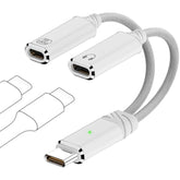 Usb C Splitter, Dual Usb C Headphone And Charger Adapter Audio Dongle Cable With Pd 100W Fast Charging For Iphone 16/15 Series, Ipad, Macbook, Galaxy S24/S23 And More (White)