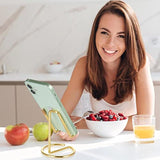 Cell Phone Stand For Desk, Cute Metal Gold Cell Phone Stand Holder Desk Accessories, Compatible With All Mobile Phones, Iphone, Switch, Ipad