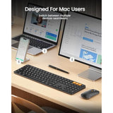 Backlit Bluetooth Keyboard And Mouse For Mac, Km100-A Multi-Device Wireless Keyboard Mouse For Mac, Full Size Rechargeable For Macbook Pro/Air, Iphone, Ipad, Black