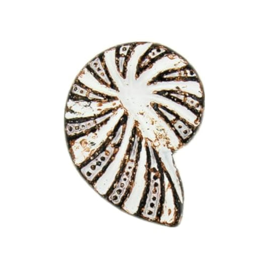 12 Pieces Ammonite Metal Shank Buttons 20Mm X 14Mm (Antique Silver)