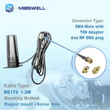 Cellular Antenna 600-6000 Mhz 5G 4G Wifi6 Magnet And Screw Mount Cost Effective For Iot And Vending Machines Ts9 Sma Male Rp Sma Plug Outdoor Cabinet Iot Antenna Not For Boosting