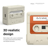 elago Cassette Tape Case Compatible with AirPods Pro 2nd Generation Case Cover, Compatible with AirPods Pro 2 Case, Lanyard Included, Shockproof, Full Protection, for Women, for Men (Classic White)