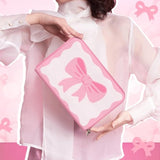 Pink Bow Laptop Case 13-13.3 Inch Cute Coquette Bow Laptop Sleeve Bag Kawaii Pad Notebook Cover Neoprene Computer Sleeve Bag With Small Case