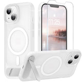 Magnetic Clear Matte Case with Stand for iPhone 14 and iPhone 13