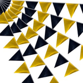 64Ft Gold Triangle Pennant Banner Flag Metallic Paper Bunting Garland For Hanging Backdrop Birthday Party Decorations Graduation Bachelorette Bridal Wedding Baby Shower New Year Party Supplies