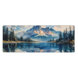 Gaming Mouse Pad, Large Non-Slip Rubber Base Mousepad, Keyboard Mouse Mat, Desk Pad With Stitched Edges, 31.5X11.8Inch,Mountain River