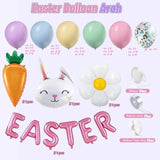 175Pcs Easter Balloon Arch Garland Kit-Easter Day Party Decorations Balloon With Bunny Carrot Chicken Foil Balloons For Easte Theme Spring Party