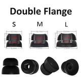 Compatible With Soundcore Space A40 Case Ear Tips Kit, Silicone Cover 3 Pairs Double Flange Eartips With Carabiner Accessories Set Compatible With Soundcore Space A40 Black