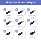 5V 1A Wall Charger Power Adapter with Plug 5.5 x 2.1mm, 5W Universal AC/DC Adapter 100-240V AC to DC 5V Power Cord Converter with 9 Interchangeable Jacks Plug (1 Pack)