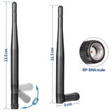 Dual Band Wifi Antenna 2.4Ghz 5Ghz 5.8Ghz 3Dbi Rp-Sma Male Antenna Replacement (2-Pack) For Wifi Router Wireless Network Card Usb Adapter Security Ip Camera Video Surveillance Monitor