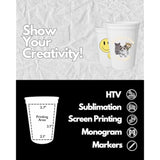 10 Pack 10 To 12 Oz White Reusable Blank Plastic Cups, Stadium Cups Bulk – Bpa Free Dishwasher Safe Party Cups, Colored Cups Perfect For Party, Wedding, Birthday Graduation, Clubs