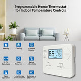 Programmable Thermostat For Home,Conventional Single-Stage Systems,5-1-1 Day Programmable Digital Energy-Saving Thermostat,Up To 1 Heat/1 Cool Compatible With Gas Systemwhite Backlight