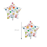 7Pieces Happy Birthday Banner Foil Balloon Set 18Inch Star And Circle Mylar Foil Balloon For Kids & Adults Birthday Decorations And Party Supplies Favor