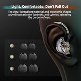 Ccz Dc01 Pro In Ear Monitor Headphones, Iems For Gaming, Professional Gaming Earbuds Super Bass Wired Earphones With 1Dd, Patent Ear Fins, Patent Ear Tips, For Singers Musicians (Black Without Mic)