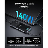 Anker Prime 6-in-1 USB C Charging Station, 140W Compact Power Strip for Work and Travel, 5 ft Detachable Extension Cord with 6 Ports, for iPhone 15/15 Plus/15 Pro/15 Pro Max(Non-Battery, Non-Wireless)