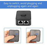 Network Switch 2 Ports,Rj45 Network Key-Press Switch Splitter Selector Box,100M 2-In 1-Out Or 1-In 2-Out 2 Port Network Hub (Black)