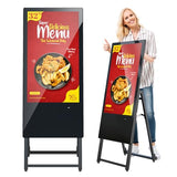 Mwe 43 Inch Outdoor Digital Signage Display, Customizable Lightbox Sticker, Portable Battery Powered High Brightness Screen Advertising Display Kiosk, Movable Waterproof Standing Poster, Android Os