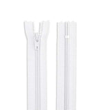 18" Nylon Coil White Zipper 18 Inch Non Separating Zipper White 18 Inc