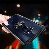 Clear Case for Huawei Mate 20 with Ring Holder,Slim Fit Case Transparent Hard PC Cover Huawei Mate 20 Case with Metal Plate for Magnetic Car Phone
