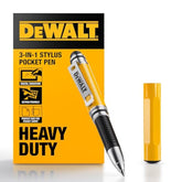 DEWALT Heavy Duty 3-in-1 Mini Stylus Pocket Pen, Tablet Pens for iPad, EDC Touch Screen Pens, Ballpoint w/Touchscreen Tip, Keypad Tip, Compatible iPhone Stylus Pen, Extra Ink Cartridge, Gifts for Dad