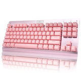 87-Key Pink Tkl Mechanical Keyboard With Tactile Brown Switches, Hot Swappable Led Backlit Keyboard For Gaming And Office