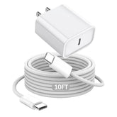 10Ft Airpods 4 Charger Fast Charging Usb C Wall Block Plug&10Foot Usb C To C Woven Cable For Airpods 4,Air-Pods Pro 2,Air-Pods Max 2 (2024),Tv Remote 3/4Th,Tv 4K/Siri Remote 3,Iphone 16/15,Pro Max