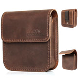 Leather Phone Holster For Samsung Galaxy Z Flip 6/5/4/3, Belt Clip Cell Phone Case For Motorola Razr Plus 2024/2023, Holster Belt Case Small Pouch For Motorola Razr 5G, Darkbrown
