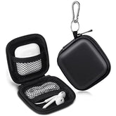 Earbud Case, Earphone Case Headphone Eva Earbud Holder With Stainless Steel Carabiner Cell Phone Accessories Organizer Mini Earbud Pouch For Wireless Earbuds, Bluetooth Headset, Sd Memory Card