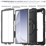 Bundle Of Case For Samsung Galaxy Tab A9 Plus 11 Inch 2023 With Tempered Glass Screen Protector Pencil Holder, Galaxy A9+ Plus Tablet Case With Shoulder Strap Hand Strap&Stand,Black