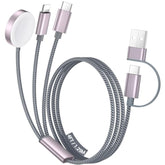 For Apple Watch Charger,3 In 2 Usb C Cable For Iphone 16 Charger/Type C/Lightning,Multi Charging Cable Cord,Portable Travel Essentials Designed For Iwatch Ultra/Se/10-1&Iphone 16-12-4Ft