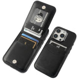 iPhone 16 Pro Wallet Case with Card Holder and Kickstand, Black