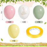 60pcs Pink Goose Balloon Set — 12" Pastel Balloons for Birthday & Baby Shower