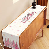 Pink Christmas Table Runner Merry Xmas Tree Winter Holiday Party Decoration Seasonal Home Kitchen Dining Room Island Decor (13" X 72")