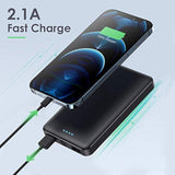 2-Pack 10000mAh Ultra Slim USB-C Power Bank with 2 Outputs for iPhone Android