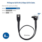 Cable Matters SATA III Data Cable and SATA Power Cable Kit with Straight and 9