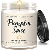Pumpkin Spice Fall Candles For Home Scented – Vanilla, Pumpkin, Cinnamon, Clove – Perfect Home Décor Gifts For Autumn, Holiday, Christmas, Winter - 9Oz, Soy Wax, 50 Hour Burn
