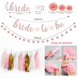 Bachelorette Party Decor — Pink Bride-to-Be Banner, Fringe Curtains & Honeycomb Balls