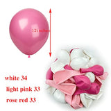 White Light Pink Rose Red Balloons,100 Pack 12 Inch Latex Balloons