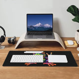 Laptop Mouse Pad Frog Colorful Peace Desk Mat With Stitched Edges 31.5X 11.8 Inch Non-Slip Large Keyboard Rubber Writing Table Mat For Office Home