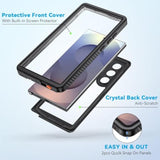 Magnetic For Samsung Galaxy S25 Ultra Case, Ip68 Waterproof Dustproof, Built-In Screen Protector, Rugged Full Body Shockproof Cover For Galaxy S25 Ultra 5G 6.9 Inch, Black/Clear