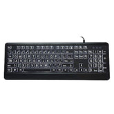 Large Font Keyboard,Large Font Usb White Led Backlit Keyboard 104 Keys Standar
