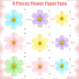 Green Party Decorations Paper Flowers Decorations For Wall Classroom Paper Fans Floral Backdrop Flower Wall Decor Pack Of 9 Green