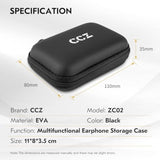 Kz Zs10 Pro In Ear Monitor Case,Ccz Zc02 Eva Leather Storage Box,Waterproof Earphone Storage Box,Travel Carrying Case,Pressure Resistant Box,Earphone Storage Bag Suitable For Edx Pro/Zst/As10/Castor