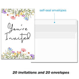 Wildflower Birthday Party Invitations With Envelopes Set Of 20 Spring Summer Wildflower Birthday Party Invites Fill In Blank