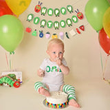 Hungry Caterpillar Birthday Banner & Decor Set – Fruit Garland and Cake Smash Props