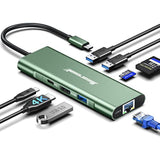 Usb C Hub, 8 In 1 Usb C Hub Multi-Port Adapter With Gigabit Ethernet, Usb C To